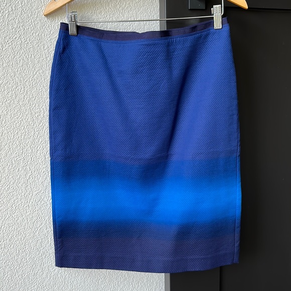 LOFT Dresses & Skirts - Ann Taylor LOFT Ombre Blue Cotton Stretch Pencil Skirt SZ 8